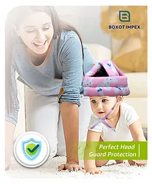 Boxot Impex Adjustable Cushioned Baby Safety Helmet-Pink