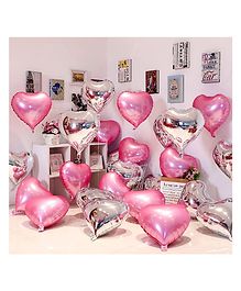 AMFIN  Heart Foil Theme Decoration Balloon Pink - Pack Of 20