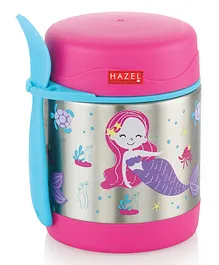 HAZEL Vaccupot Thermos Soup Flask Food Jar For Hot and Cold Food for Toddlers Food Flask Kids Food Storage Traveling Box Pink- 350 ml