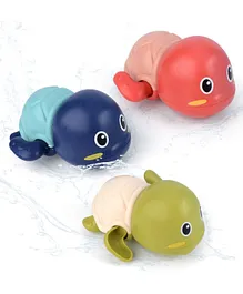 NEGOCIO Swimming Turtle Wind Up Water Floating Bath Toy  Pack  of 4 - Multicolour