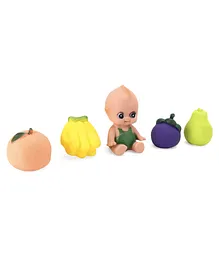 KORBOX Squeezy Bath Toys Baby And Fruits Shaped Pack of 5 - Colour May Vary