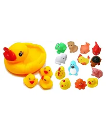KORBOX Squeeze Chu Chu Duck Family Bath Toy Pack of 16 - Colour May Vary