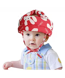 ORTIS Adjustable Cushioned Baby Safety Helmet Red (Print May Vary)