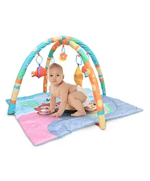 Baybee Activity Play Gym for Babies with 5 Hanging Baby Rattle Toys Baby Bedding Crawling Play Mat for Newborn - (Print & Design May Vary)