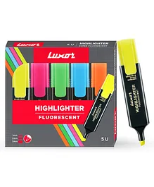 Luxor Highlighters Set Of 5 (Color May Vary)