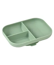 Beaba Silicone Suction Divided Plate - Sage Green