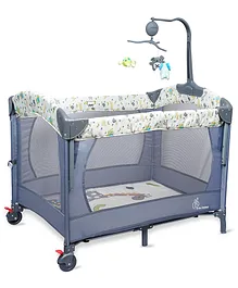 R for Rabbit Hide and Seek Baby Playpen Animal Design - Grey