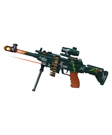 NHR Military Style Rifle Machine Gun Toy with Laser Light & Sound Effects - Green