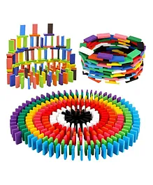 Enorme Colorful 10 Colors Wooden Dominos Building Blocks Set - 100 Pieces
