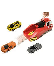 Elecart Metal Die Cast Car and Rapid Launcher Game with 3 Road Block Cones Pack of 7 - Multicolor