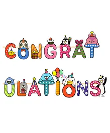 AMFIN Congratulation Banner Birthday Baby Shower House Party Decorations Supplies - Multi Color