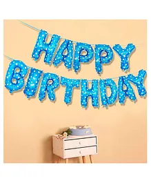 Amfin Happy Birthday Letter Foil Balloons - Blue