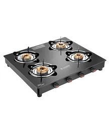 Candes Magma 4 Burners Glass Manual Gas Stove - Black