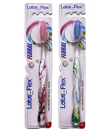 Yunicorn Max Floral Design Toothbrush Pack of 2  (Colour may vary)