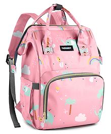 PACKNBUY Diaper Bag Backpack Elephant Print - Light Pink