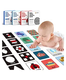 KolorFish Flash Cards Visual Stimulation Cards Baby Infant Newborn Tummy Time Toys Gifts For Sensory Development- 64 Cards