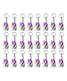 Asera Unicorn Silicone Keychain Pack of 24 - Multicolor