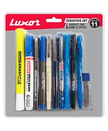 Luxor Pen Mechanical Pencile & Highlighter Set Pack of 11 - Multicolour
