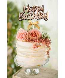 AMFIN Happy Birthday Cake Toppers Rose Gold - Height 19 cm