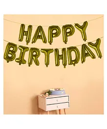 AMFIN Happy Birthday Letter Foil Balloon Set - Golden