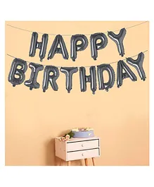 AMFIN Happy Birthday Letter Foil Balloon Set - Silver
