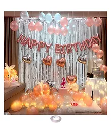 AMFIN Happy Birthday Foil Balloon Birthday Decoration Kit Rose Gold - Pack of 125