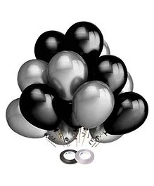 AMFIN Metallic Balloons Blue & Black - Pack of 50