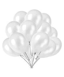 AMFIN Metallic Balloons White for Birthday Decoration - Pack of 25
