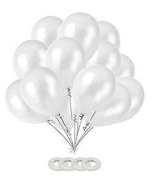 AMFIN Metallic Balloons White - Pack Of 100