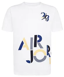 JORDAN Kids Half Sleeves Air Wrap Attack Number Printed Jumpman Tee - White