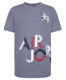 JORDAN Kids Half Sleeves Air Wrap Attack Number Printed Jumpman Tee - Grey