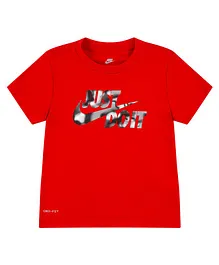 Nike Short Sleeves All Day Play Just Do It Printed Tee - Red