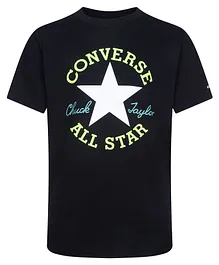 Converse Half Sleeves Dissected Chuck Patch Printed All Star Tee - Black