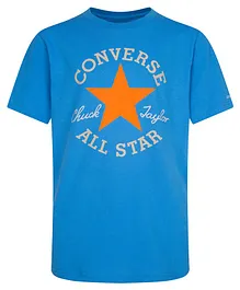 Converse Half Sleeves Dissected Chuck Patch Printed All Star Tee - Blue