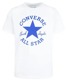 Converse Half Sleeves Dissected Chuck Patch Printed All Star Tee - White & Blue