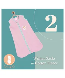 OOKA Baby Warm Sleepsack Cotton Fleece Pink- Large