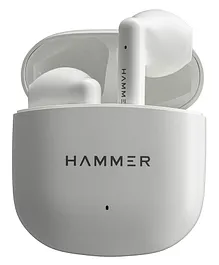 Hammer KO Pro Truly Wireless Earbuds with Smart Touch Controls- White