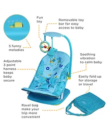 Mastela Fold up Infant Seat Rocker - Blue