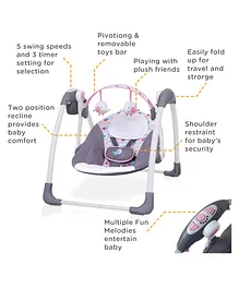 Mastela Deluxe Portable Musical Swing - Grey White
