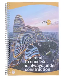 Navneet Poly Spiral Book Single Line A4 Size Pack of 2 - 300 Pages Each