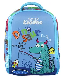 Smily Kiddos  Dino Theme Preschool Bag  Blue - 10 Inches