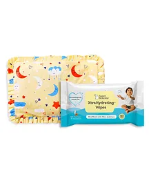 SuperBottoms Mustard Seed Pillow for Newborn and XtraHydrating Wipes Pack of 40 - Yellow