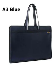 Sanjary A3 Zipper Documents Folder Bag Pack of 1 - Blue