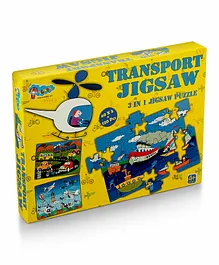 Sunny Jigsaw Big Transport 3 In 1 Puzzle - 120 Pieces