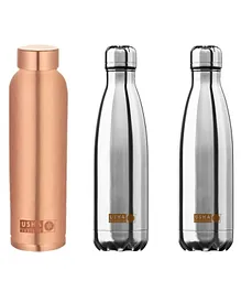 USHA SHRIRAM Pure Copper Bottle Silver Pack of 3 - 2950 ml