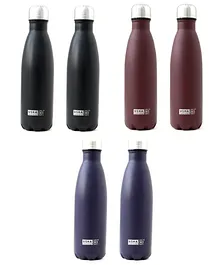USHA SHRIRAM Insulated Stainless Steel Water Bottle Hot for 18 Hours Cold for 24 Hours Black Maroon & Purple Pack Of 6 - 1000 ml Each