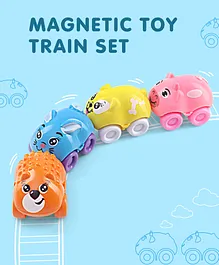 Magnetic Toy Train Set 4 Pieces (Colour May Vary)