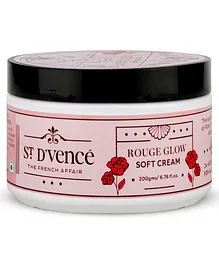 St. D'vence Rouge Glow Soft Cream 24hr Intense Moisturization Non Greasy Lightweight Paraben & Mineral Oil Free - 200 g