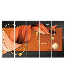 WENS Mid Century Modern Art 5 Pieces Laminated Wall Art Panels - Multicolor
