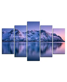 WENS Snow On Mountain  5 Pieces Laminated Wall Art Panels  -  Multicolor